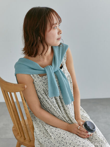 ワンポイント刺繍リブカーディガン（グレー/ピンク/ブルー/キナリ）｜ehka sopo（エヘカソポ）通販