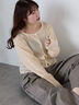 ワンポイント刺繍リブカーディガン（グレー/ピンク/ブルー/キナリ）｜ehka sopo（エヘカソポ）通販