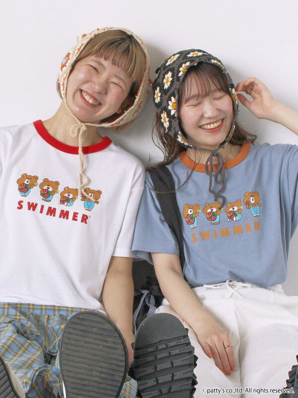 【SWIMMER】リンガーTシャツ（オフホワイト/サックスブルー/キナリ）｜ehka sopo（エヘカソポ）通販