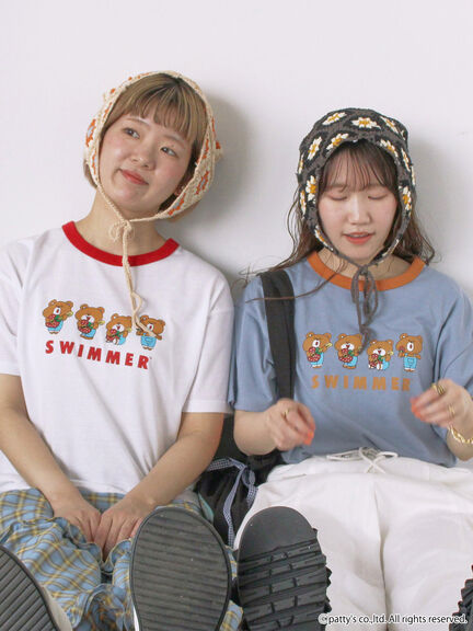 【SWIMMER】リンガーTシャツ（オフホワイト/サックスブルー/キナリ）｜ehka sopo（エヘカソポ）通販