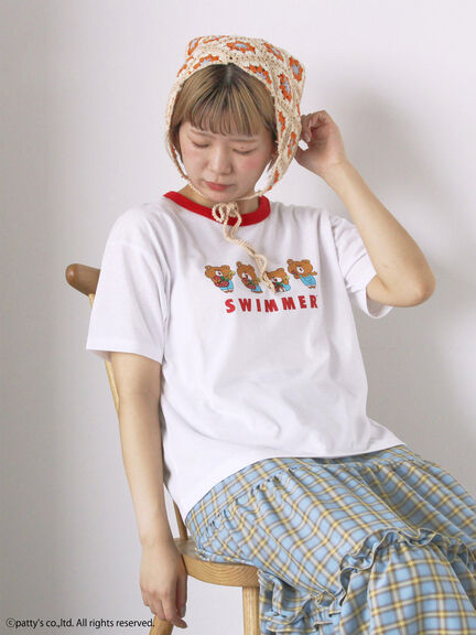【SWIMMER】リンガーTシャツ（オフホワイト/サックスブルー/キナリ）｜ehka sopo（エヘカソポ）通販