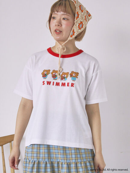 【SWIMMER】リンガーTシャツ（オフホワイト/サックスブルー/キナリ）｜ehka sopo（エヘカソポ）通販