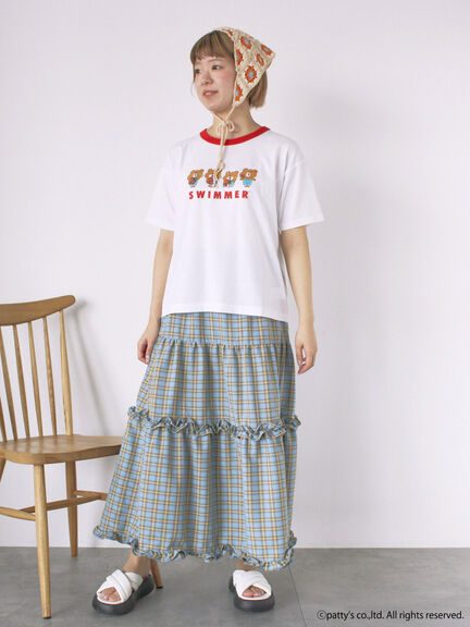 【SWIMMER】リンガーTシャツ（オフホワイト/サックスブルー/キナリ）｜ehka sopo（エヘカソポ）通販