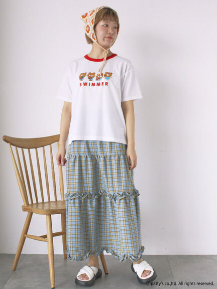 【SWIMMER】リンガーTシャツ（オフホワイト/サックスブルー/キナリ）｜ehka sopo（エヘカソポ）通販