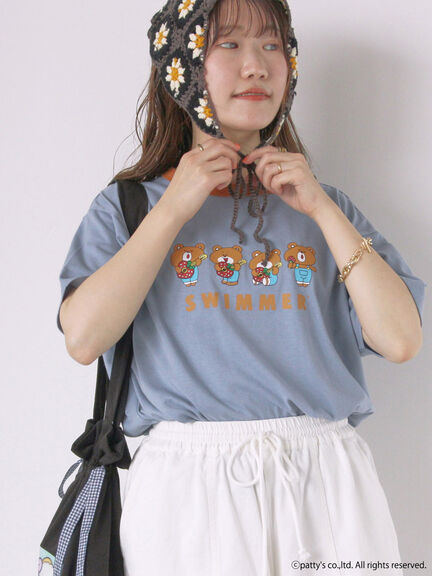 【SWIMMER】リンガーTシャツ（オフホワイト/サックスブルー/キナリ）｜ehka sopo（エヘカソポ）通販