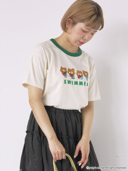 【SWIMMER】リンガーTシャツ（オフホワイト/サックスブルー/キナリ）｜ehka sopo（エヘカソポ）通販