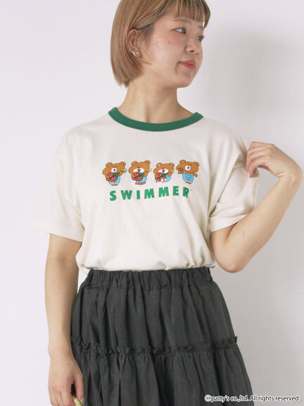 【SWIMMER】リンガーTシャツ（オフホワイト/サックスブルー/キナリ）｜ehka sopo（エヘカソポ）通販