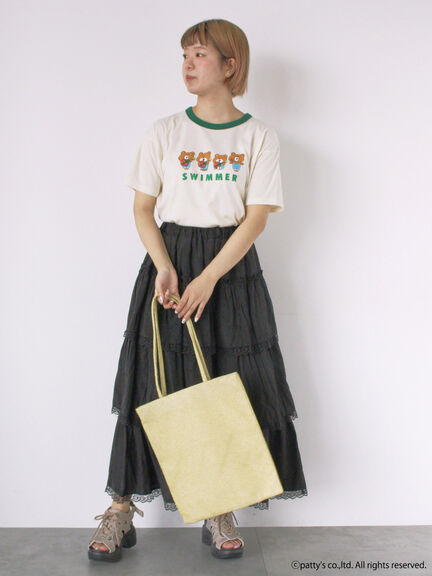 【SWIMMER】リンガーTシャツ（オフホワイト/サックスブルー/キナリ）｜ehka sopo（エヘカソポ）通販