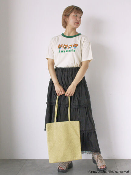 【SWIMMER】リンガーTシャツ（オフホワイト/サックスブルー/キナリ）｜ehka sopo（エヘカソポ）通販