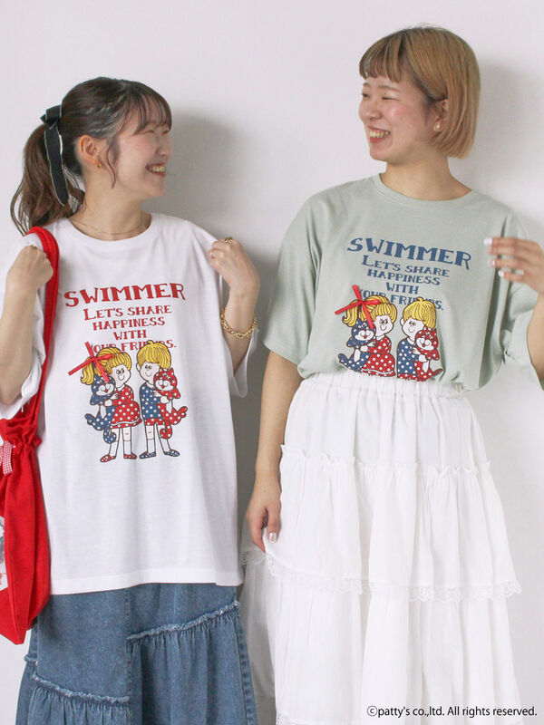 【SWIMMER】オーバーサイズTシャツ（オフホワイト/ブラック/ミント）｜ehka sopo（エヘカソポ）通販