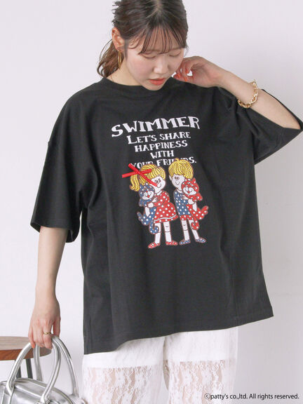 【SWIMMER】オーバーサイズTシャツ（オフホワイト/ブラック/ミント）｜ehka sopo（エヘカソポ）通販
