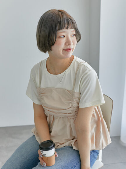 ビスチェドッキングTシャツ（ブラック/ベージュ/サックスブルー）｜ehka sopo（エヘカソポ）通販