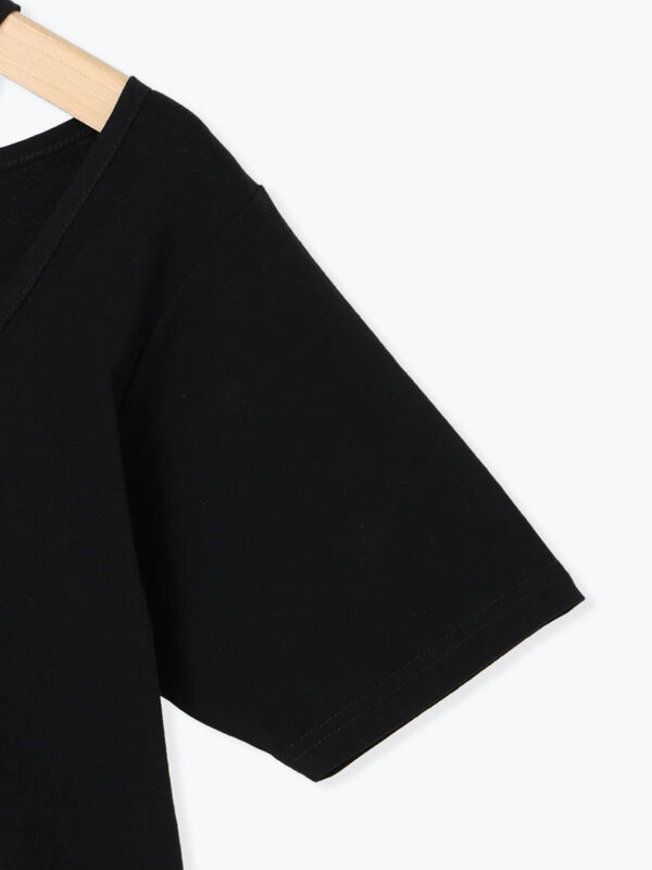 アヤン　スクエアネックカットソー　黒 SQUARE NECK RIB L/S TOPS/スクエアネックリブロングスリーブトップス