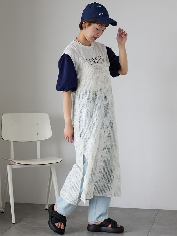 セール】 ◎レースキャミソールワンピース（オフホワイト