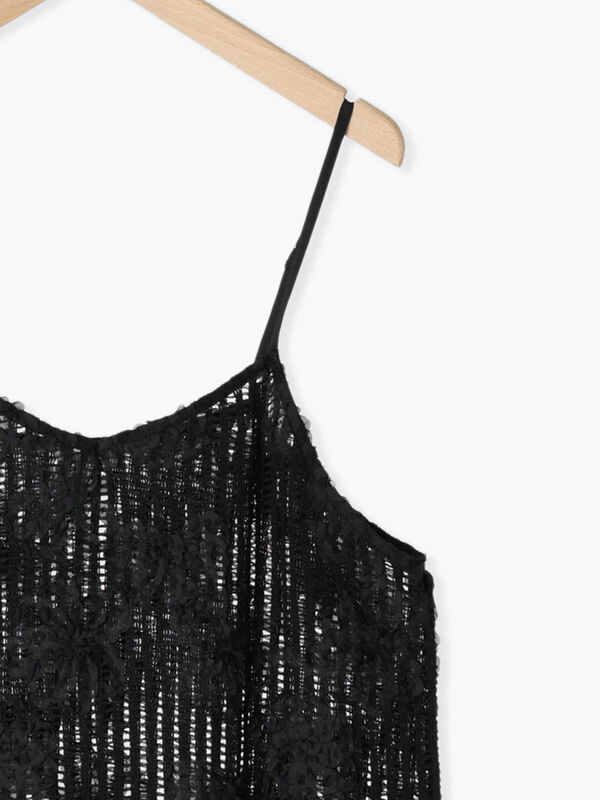 セール】 ◎レースキャミソールワンピース（オフホワイト/ブラック