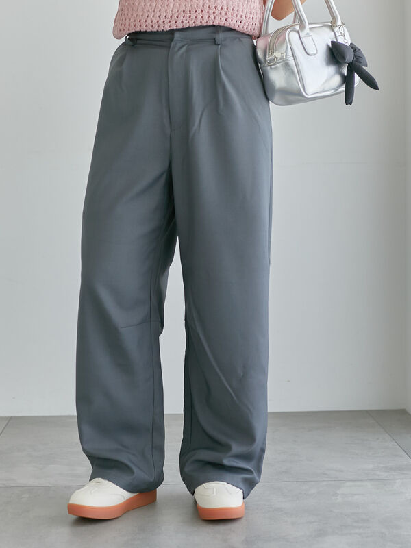 セール】 カーブスラックス（グレー/ブラック/ベージュ/ボトムス