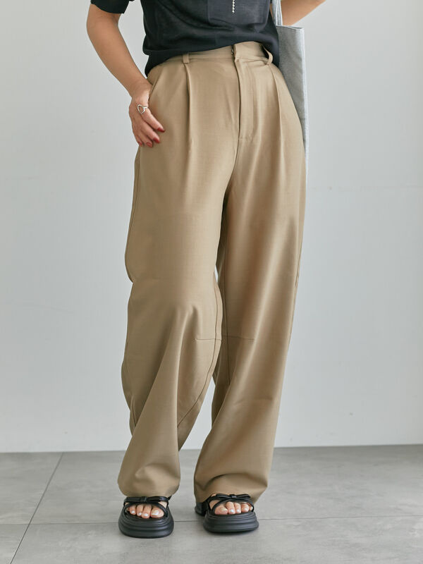 セール】 カーブスラックス（グレー/ブラック/ベージュ/ボトムス