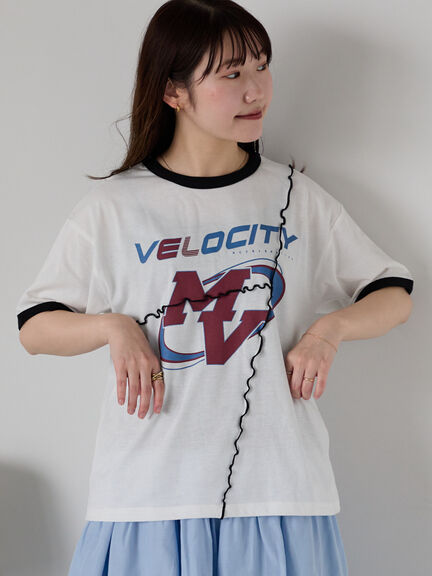 メローリンガーTシャツ（オフホワイト/チャコールグレー/キナリ）｜ehka sopo（エヘカソポ）通販