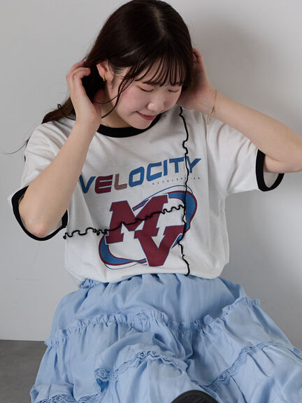 メローリンガーTシャツ（オフホワイト/チャコールグレー/キナリ）｜ehka sopo（エヘカソポ）通販