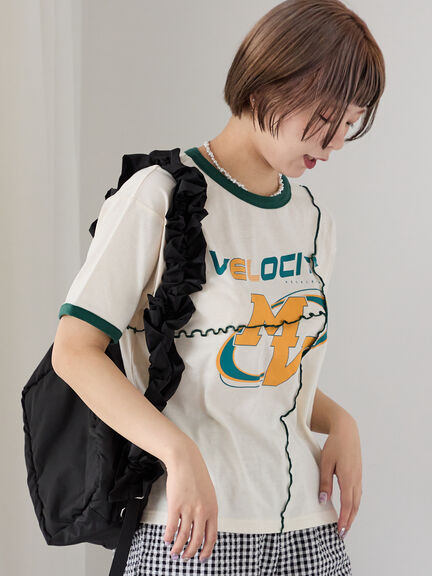 メローリンガーTシャツ（オフホワイト/チャコールグレー/キナリ）｜ehka sopo（エヘカソポ）通販