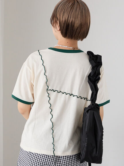 メローリンガーTシャツ（オフホワイト/チャコールグレー/キナリ）｜ehka sopo（エヘカソポ）通販