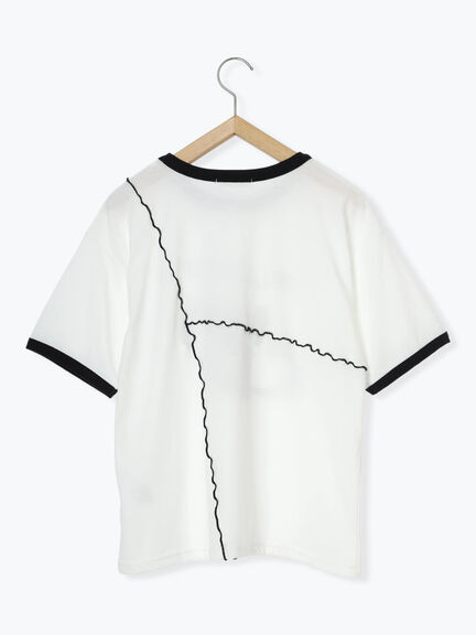 メローリンガーTシャツ（オフホワイト/チャコールグレー/キナリ）｜ehka sopo（エヘカソポ）通販