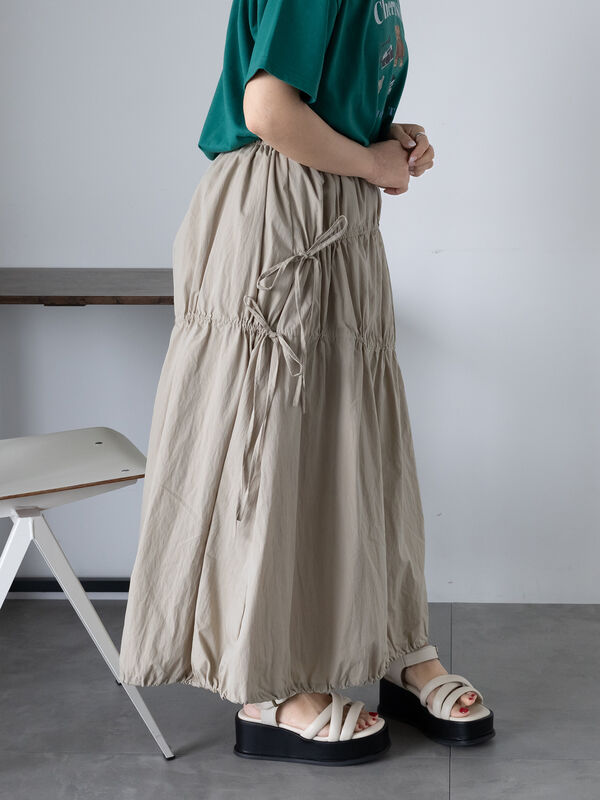 セール】 リボンバルーンスカート（オフホワイト/ブラック/ベージュ