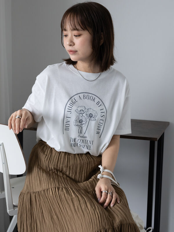 花プリントTシャツ（オフホワイト）｜ehka sopo（エヘカソポ）通販