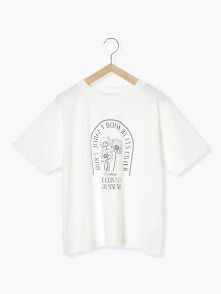 花プリントTシャツ（オフホワイト/ブラック/ピンク/キナリ）｜ehka sopo（エヘカソポ）通販