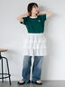 3D刺繍リンガーTシャツ（オフホワイト/グリーン/サックスブルー/ネイビー）｜ehka sopo（エヘカソポ）通販