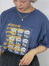 フォトプリントオーバーシルエットTシャツ（ブルー）｜ehka sopo（エヘカソポ）通販