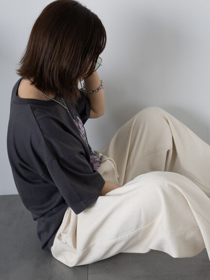 フォトプリントオーバーシルエットTシャツ（オフホワイト/チャコールグレー/グリーン/ブルー）｜ehka sopo（エヘカソポ）通販