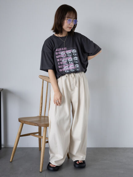 フォトプリントオーバーシルエットTシャツ（オフホワイト/チャコールグレー/グリーン/ブルー）｜ehka sopo（エヘカソポ）通販