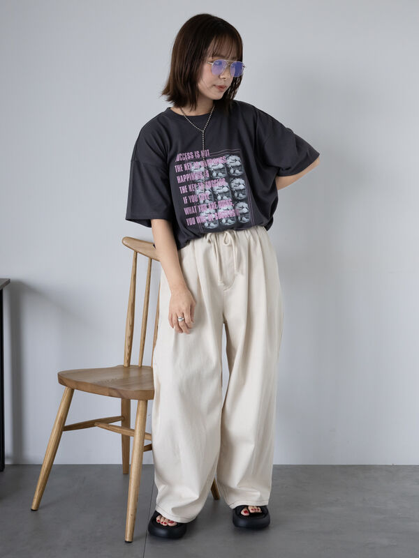 セール】 フォトプリントオーバーシルエットTシャツ（オフ