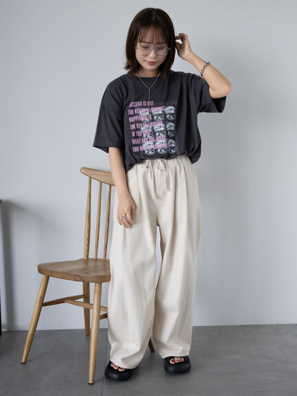 フォトプリントオーバーシルエットTシャツ（オフホワイト/チャコールグレー/グリーン/ブルー）｜ehka sopo（エヘカソポ）通販