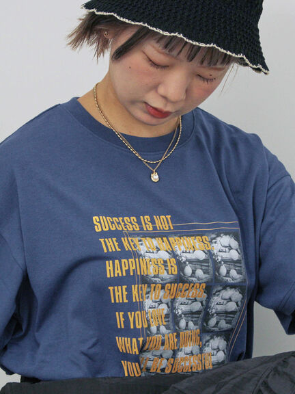 フォトプリントオーバーシルエットTシャツ（オフホワイト/チャコールグレー/グリーン/ブルー）｜ehka sopo（エヘカソポ）通販