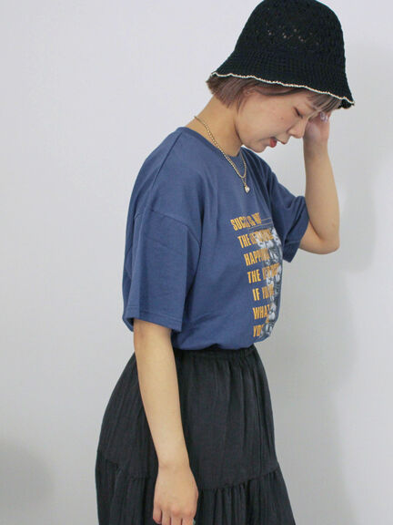 フォトプリントオーバーシルエットTシャツ（オフホワイト/チャコールグレー/グリーン/ブルー）｜ehka sopo（エヘカソポ）通販