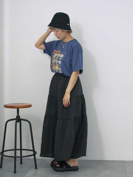 フォトプリントオーバーシルエットTシャツ（オフホワイト/チャコールグレー/グリーン/ブルー）｜ehka sopo（エヘカソポ）通販