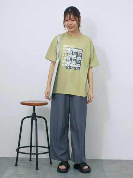 フォトプリントオーバーシルエットTシャツ（オフホワイト/チャコールグレー/グリーン/ブルー）｜ehka sopo（エヘカソポ）通販