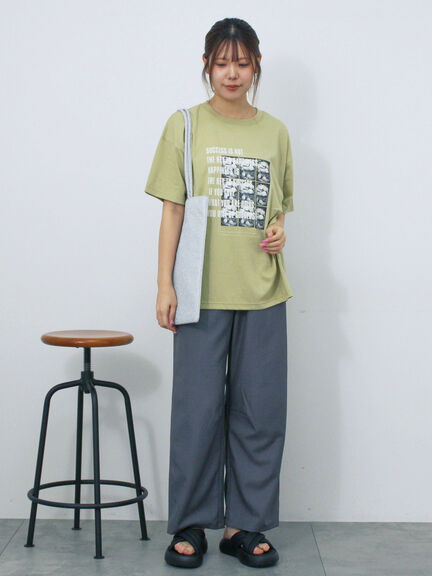 フォトプリントオーバーシルエットTシャツ（オフホワイト/チャコールグレー/グリーン/ブルー）｜ehka sopo（エヘカソポ）通販
