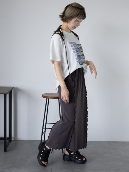 フォトプリントオーバーシルエットTシャツ（オフホワイト/チャコールグレー/グリーン/ブルー）｜ehka sopo（エヘカソポ）通販