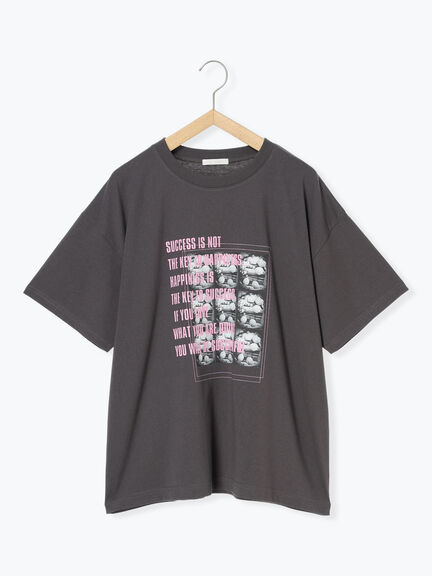 フォトプリントオーバーシルエットTシャツ（オフホワイト/チャコールグレー/グリーン/ブルー）｜ehka sopo（エヘカソポ）通販