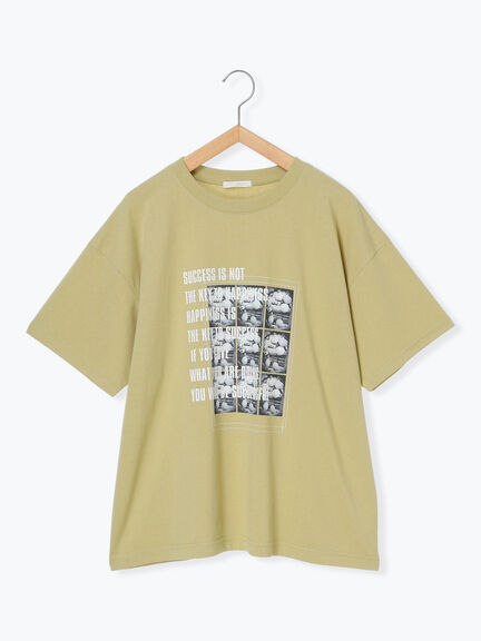 フォトプリントオーバーシルエットTシャツ（オフホワイト/チャコールグレー/グリーン/ブルー）｜ehka sopo（エヘカソポ）通販