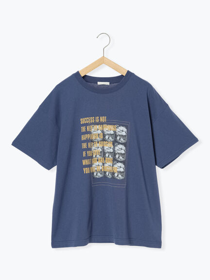 フォトプリントオーバーシルエットTシャツ（オフホワイト/チャコールグレー/グリーン/ブルー）｜ehka sopo（エヘカソポ）通販