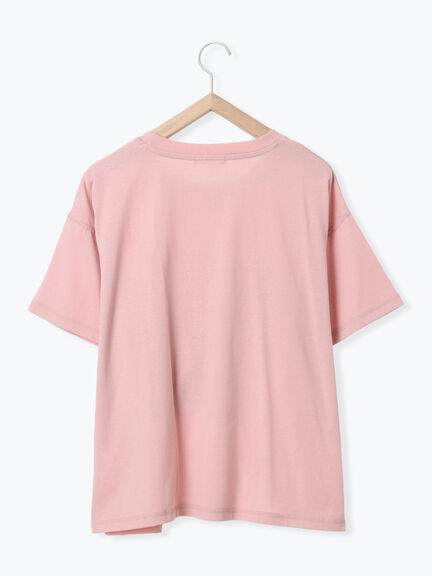 プリントタックTシャツ（オフホワイト/ブラック/ピンク/サックスブルー）｜ehka sopo（エヘカソポ）通販