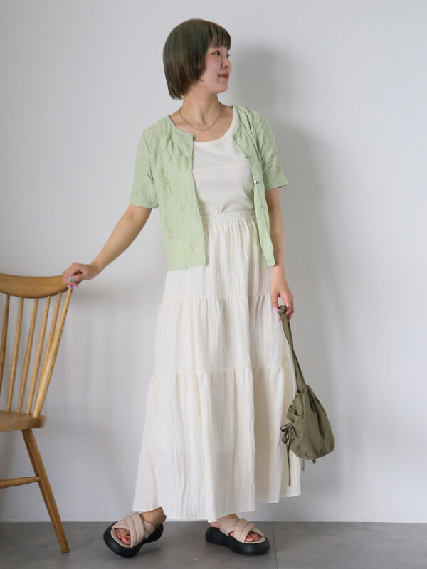 セール】 切り替えタンクトップ（オフホワイト/チャコールグレー