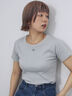 リボンチャーム付き半袖カットソー（グレー）｜ehka sopo（エヘカソポ）通販