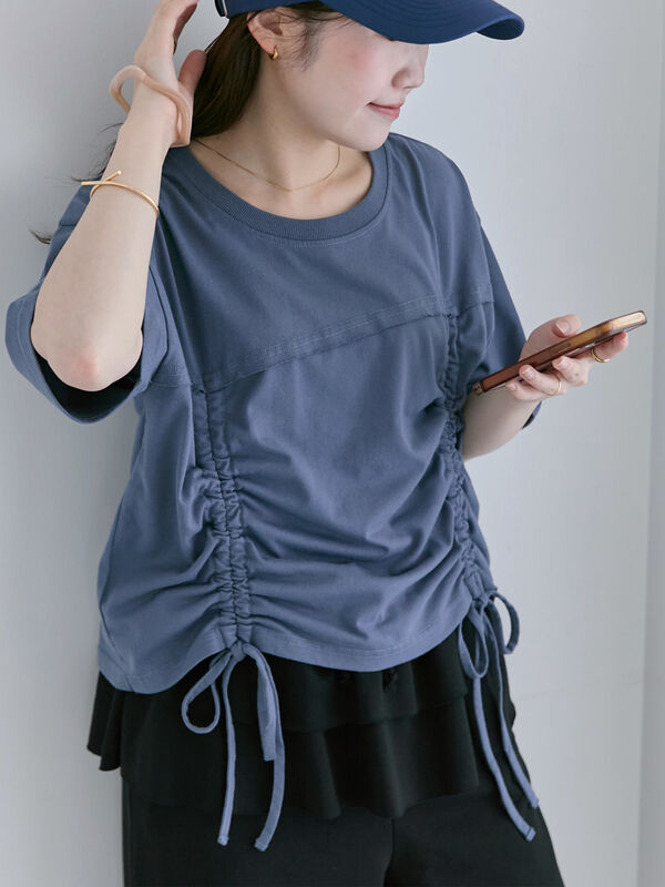 ドロストTシャツ（ネイビー）｜ehka sopo（エヘカソポ）通販