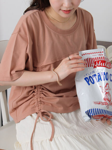 ドロストTシャツ（オフホワイト/チャコールグレー/ピンク/ネイビー）｜ehka sopo（エヘカソポ）通販