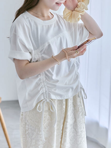 ドロストTシャツ（オフホワイト/チャコールグレー/ピンク/ネイビー）｜ehka sopo（エヘカソポ）通販